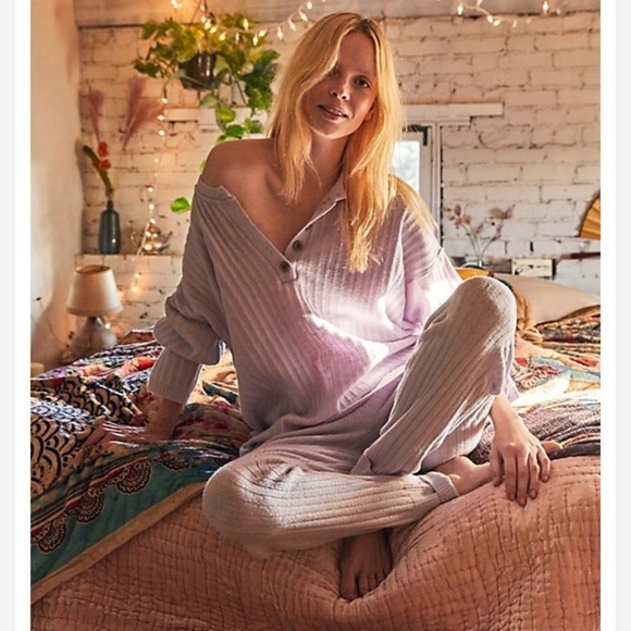 Free People Around the Clock Pullover Oversize Sweater Tunic Lavender Size XS - Picture 1 of 16
